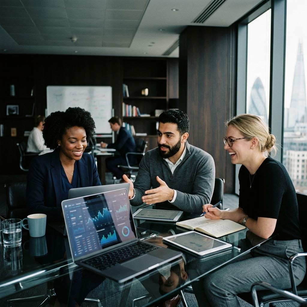 Équipe technique Lamparo au travail dans les bureaux